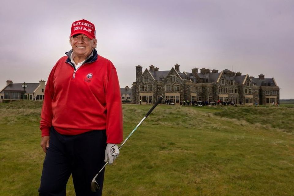 US president Donald Trump on his visit to Trump International golf course in Doonbeg, Co Clare. Photo: David Conachy